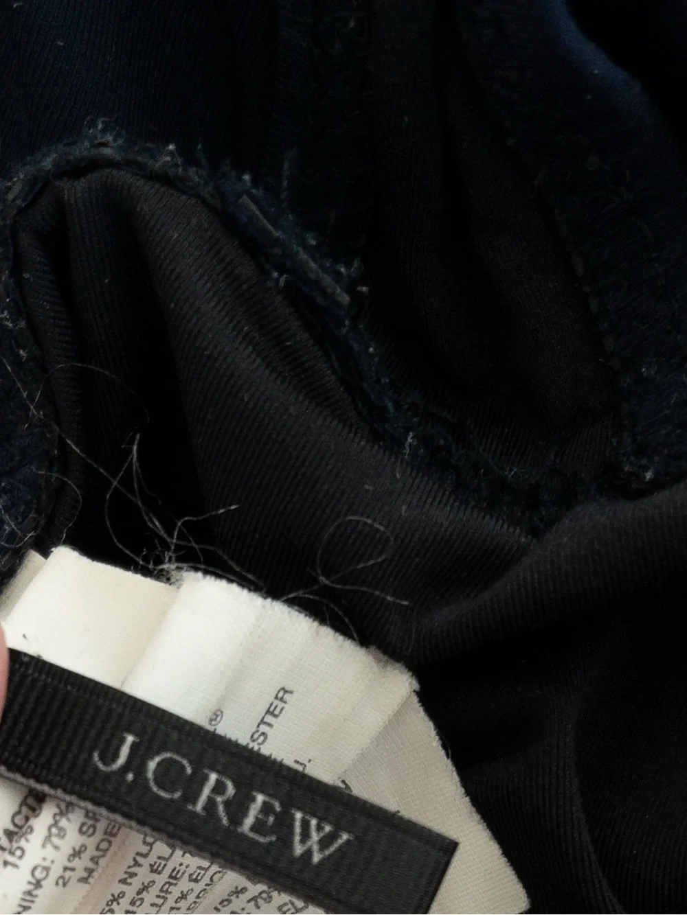 J. Crew Classic Navy Ruched Shirred Front One Piece Swimsuit Size 6 Long
